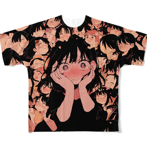 赤面少女 All-Over Print T-Shirt
