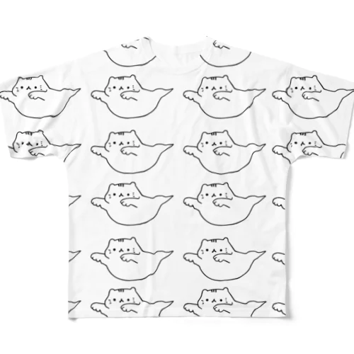 化けにゃんこ All-Over Print T-Shirt