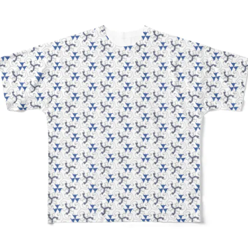泳ぐ人(青) All-Over Print T-Shirt