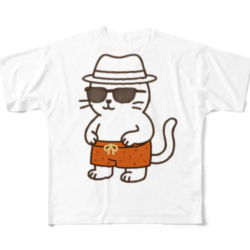サングラスをかけたネコ All-Over Print T-Shirt