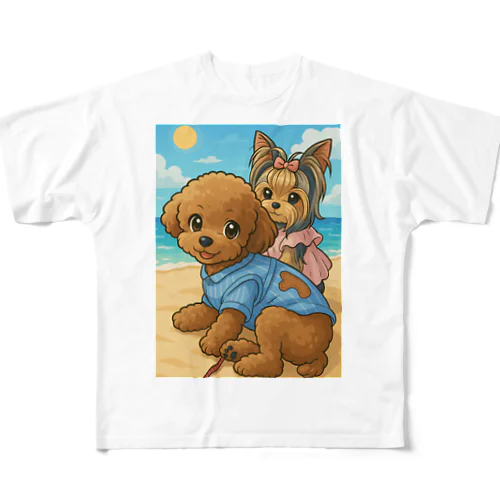 マロンとショコラの休日リゾート All-Over Print T-Shirt