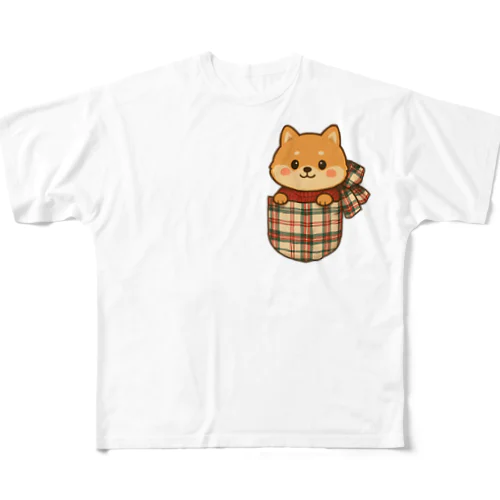 ポケット豆柴 All-Over Print T-Shirt