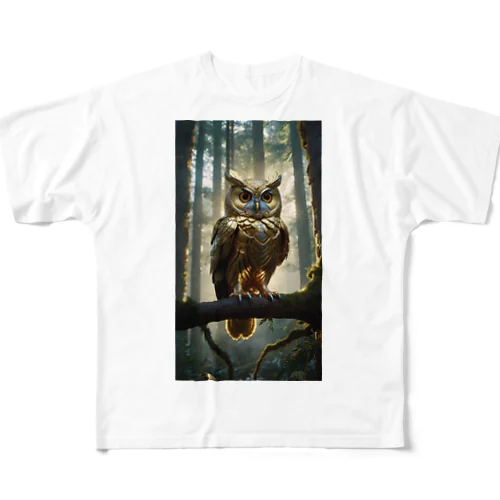 幸福なふくろう All-Over Print T-Shirt