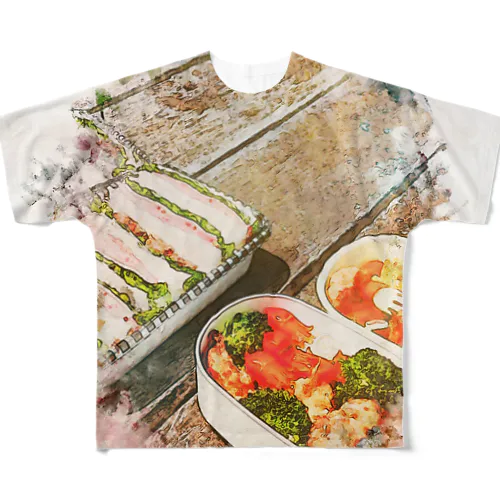 ピクニック弁当(サンドウィッチ)春 フルグラフィックTシャツ