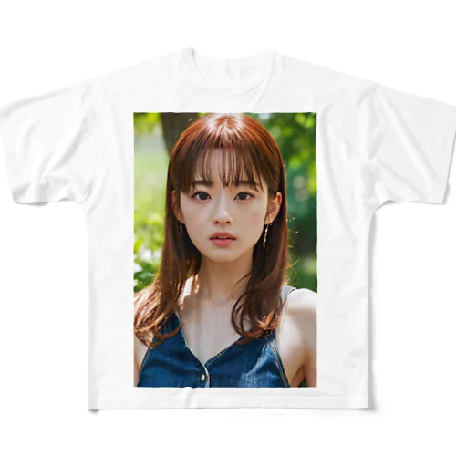 未来少女カラーズ　茶 All-Over Print T-Shirt