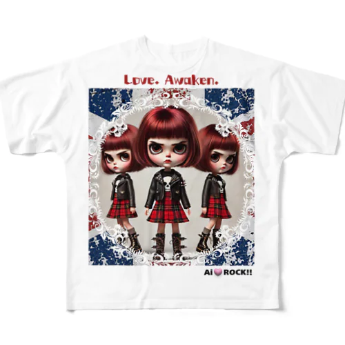 Ai Punk Girl｜ツンデレAiちゃんのロンドン・パンクスタイル　 All-Over Print T-Shirt