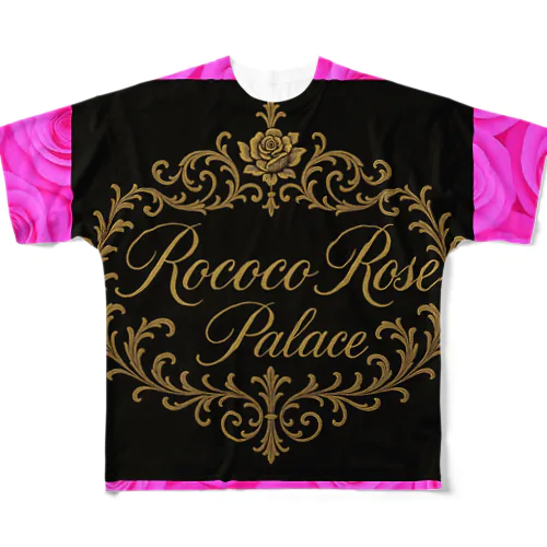 ショッキングピンク💖ロココローズパレス🌹✨️ All-Over Print T-Shirt