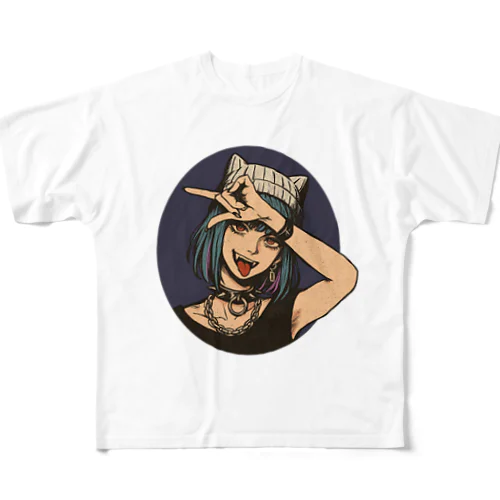Rock girl なのぢゃ All-Over Print T-Shirt