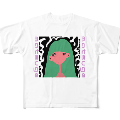 matsuge girl. フルグラフィックTシャツ