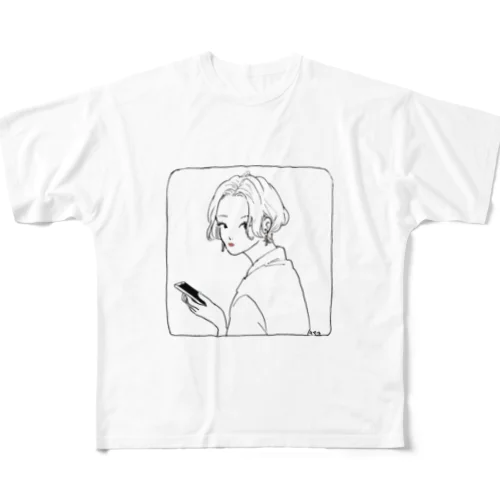 ふりむき フルグラフィックTシャツ