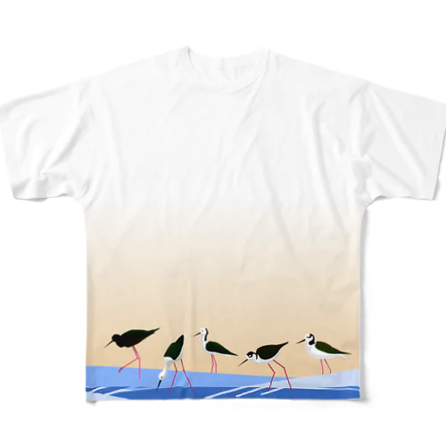 セイタカシギ All-Over Print T-Shirt