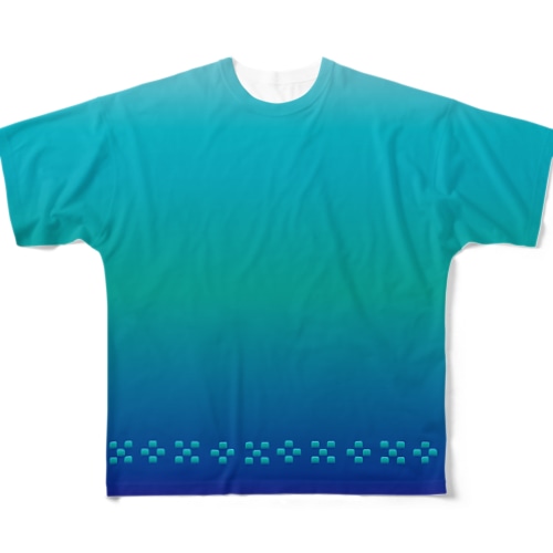 空と海の青　ミンサー　[Hello!Okinawa] All-Over Print T-Shirt