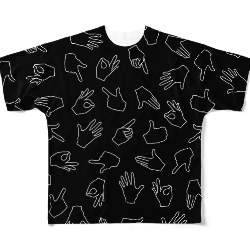 たくさんの手（白） All-Over Print T-Shirt