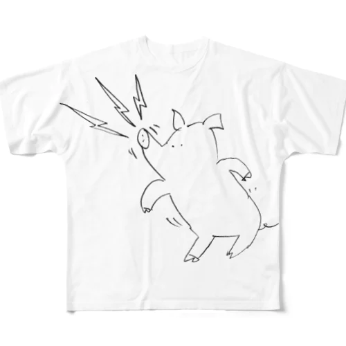 警告ぶた All-Over Print T-Shirt