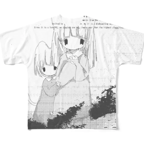 悲鳴 フルグラフィックTシャツ