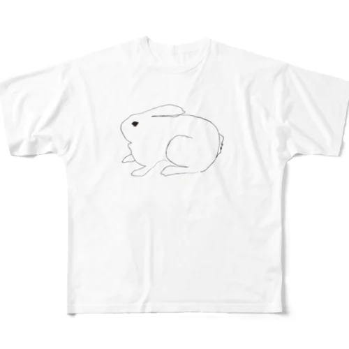 媚びないうさぎ フルグラフィックTシャツ