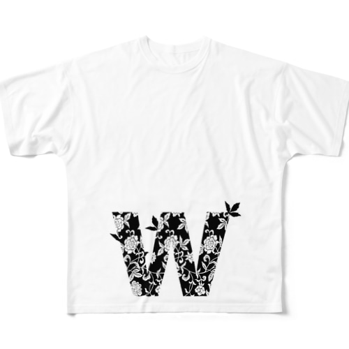 W花柄 All-Over Print T-Shirt