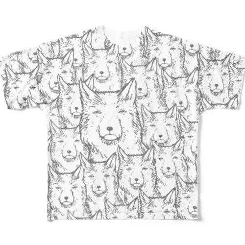 両面印刷チベットスナギツネ_虚無グレー All-Over Print T-Shirt