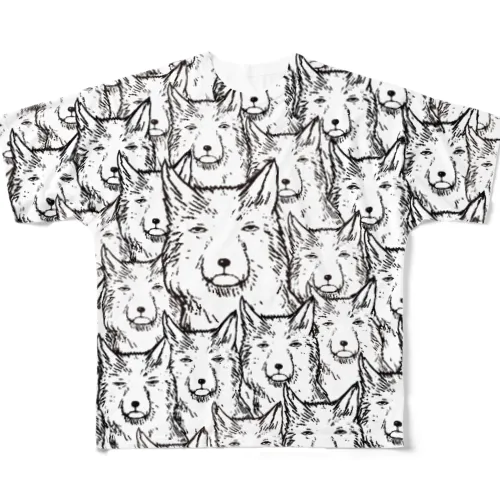 両面印刷チベットスナギツネ_虚無ホワイト  All-Over Print T-Shirt