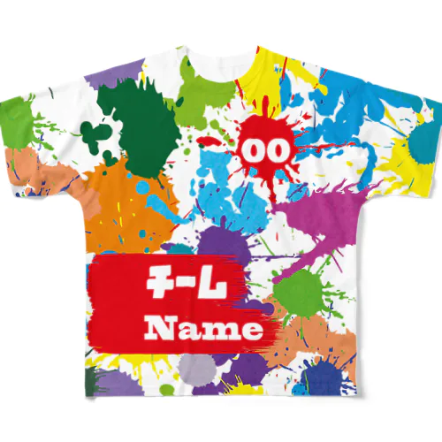 【受注制作】スポーツユニフォーム／ペイントスプラッタ All-Over Print T-Shirt