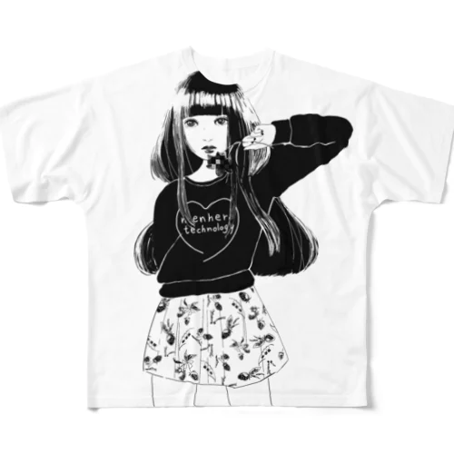 メンヘラ All-Over Print T-Shirt