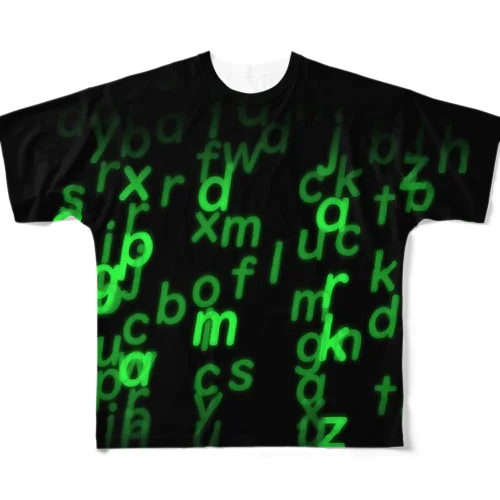 文字の雨Tシャツ All-Over Print T-Shirt