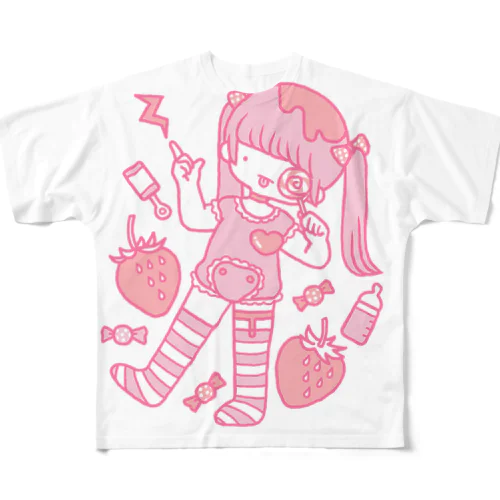 ぺろぺろcandyあっかんべー フルグラフィックTシャツ