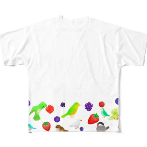 ベリーずと鳥ーず All-Over Print T-Shirt