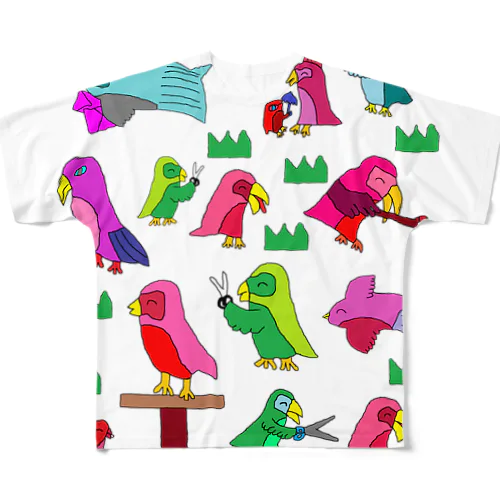 インコのカットクラブ All-Over Print T-Shirt