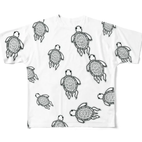 カメちゃんリラックスのフルグラフィック All-Over Print T-Shirt