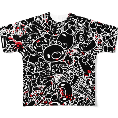 【各20点限定】いたずらぐまのグル〜ミ〜(1/black) All-Over Print T-Shirt