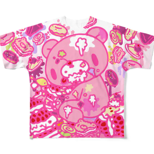 【10点限定】いたずらぐまのグル〜ミ〜(8/special/pink) フルグラフィックTシャツ