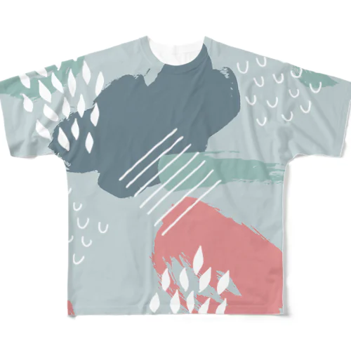 モダンアートgray。 All-Over Print T-Shirt