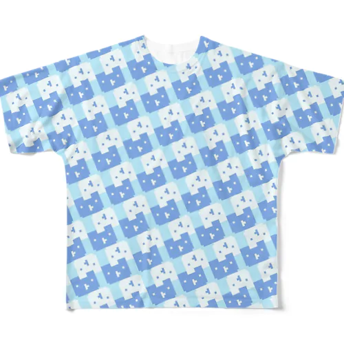 ドットルックマ大量発生（みずタイプ） All-Over Print T-Shirt