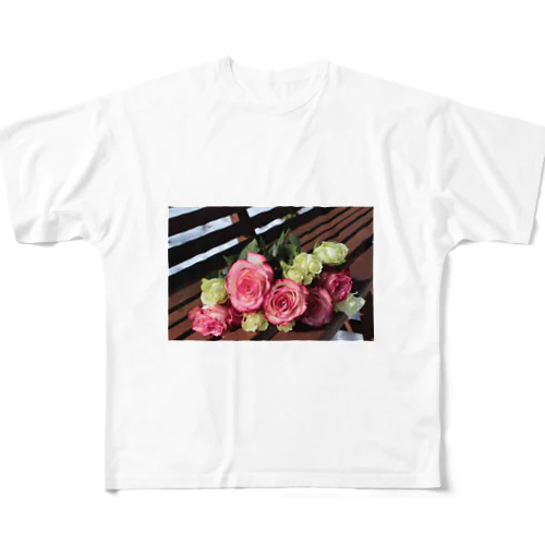 黄色の薔薇は金運アップの花 フルグラフィックTシャツ