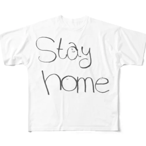 家にいよう(英語版) フルグラフィックTシャツ