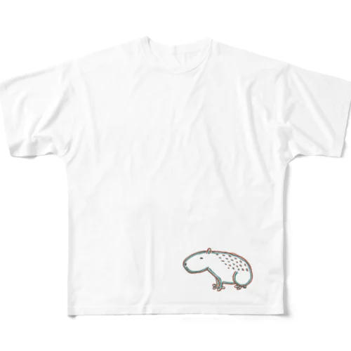 左向きのカピバラ All-Over Print T-Shirt