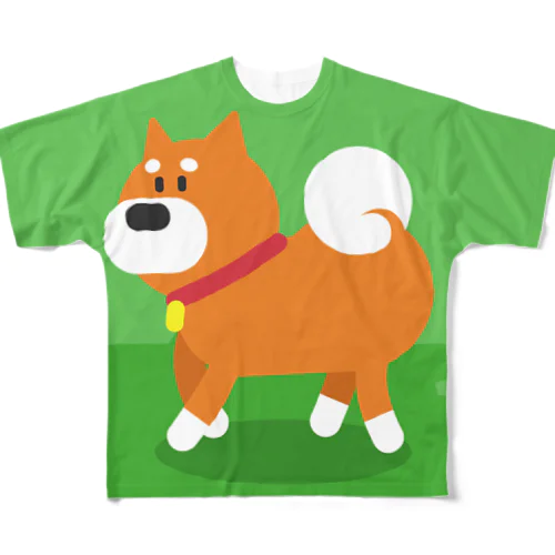 柴犬さんぽ フルグラフィックTシャツ