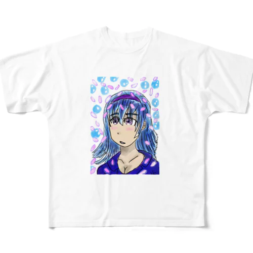 淡い少女 フルグラフィックTシャツ