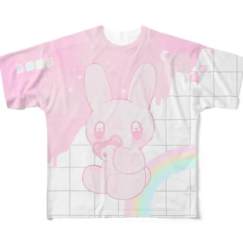 B.A.B.Y.うさぎ　♡。 All-Over Print T-Shirt