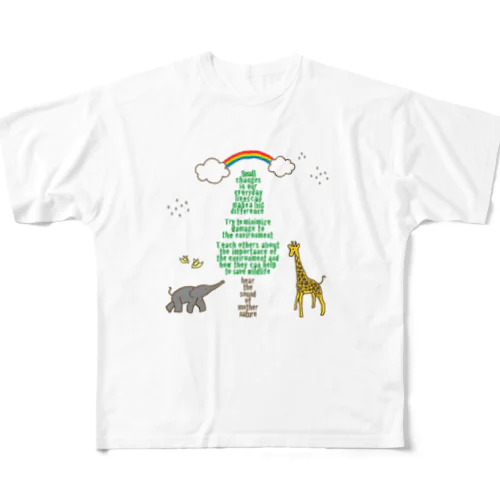 アニマルツリー 풀그래픽 티셔츠