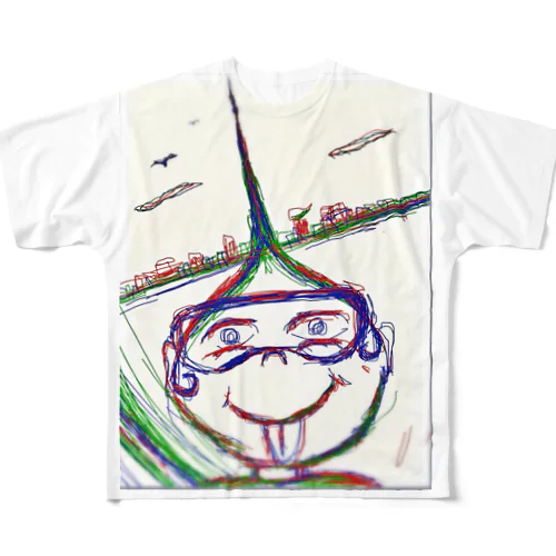 アイデアガチジョウカイニトビダシテミエル 4Dメガネガダイリュウコウ All-Over Print T-Shirt