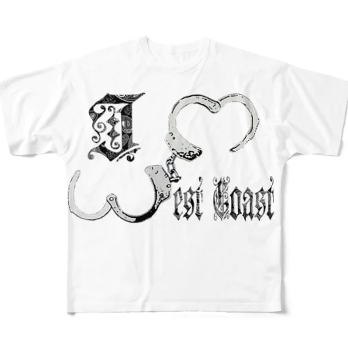 I ♡ WestCoast All-Over Print T-Shirt