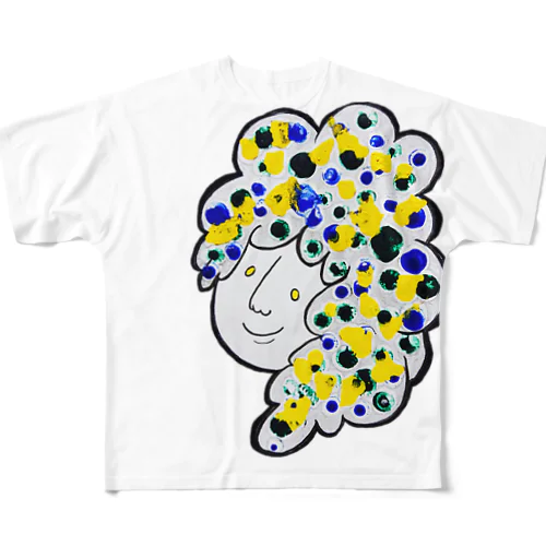 ポンポン頭の女の子 All-Over Print T-Shirt