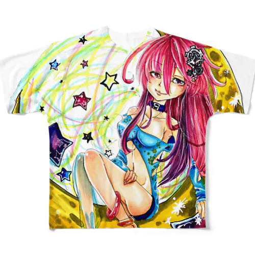 三日月仕掛けの娘 All-Over Print T-Shirt