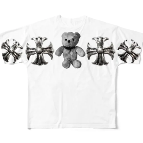 Greek Crosses Teddy - monochrome フルグラフィックTシャツ
