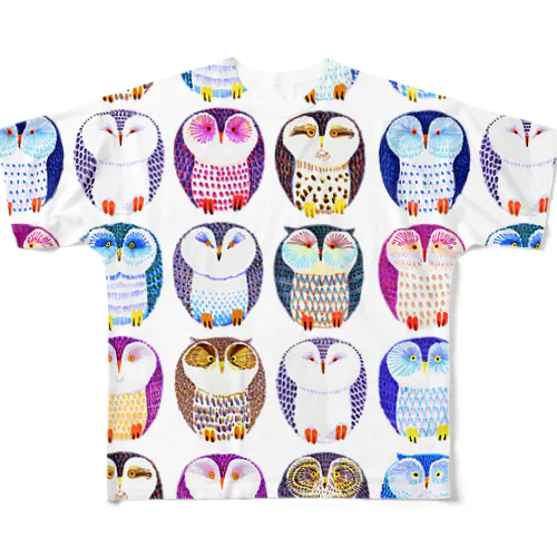 colorful owl All-Over Print T-Shirt