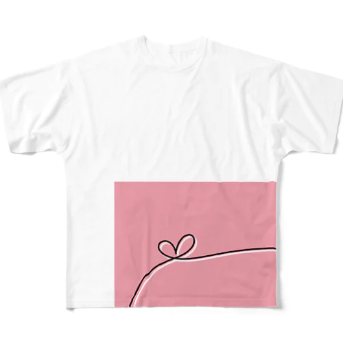 はーと＆りぼん All-Over Print T-Shirt
