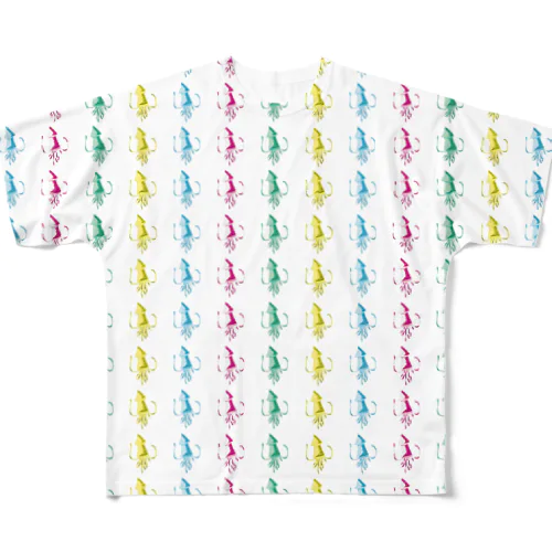 イカストライプ（白） All-Over Print T-Shirt