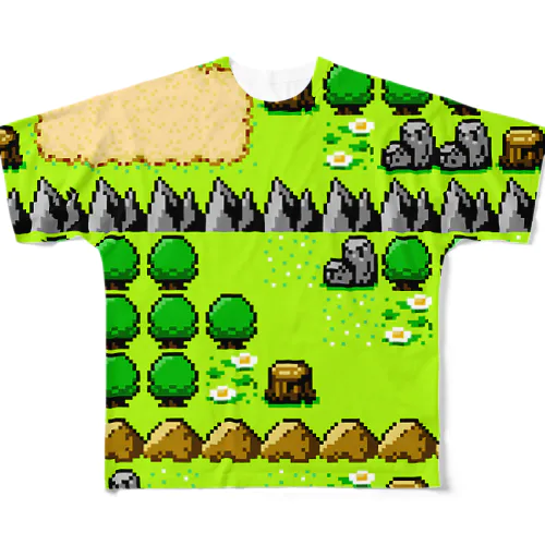 フィールドマップマン（8BIT） フルグラフィックTシャツ